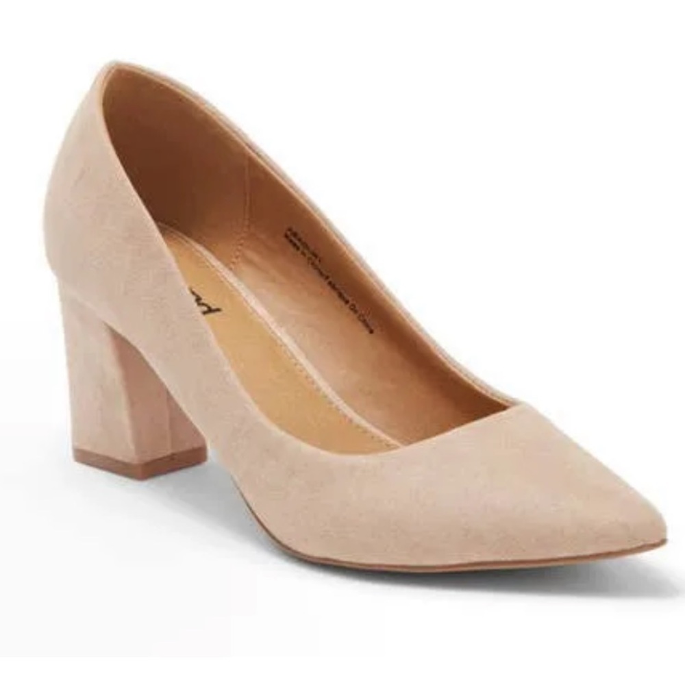 Abound Audry Faux Suede Block Heel Pointed Toe Pumps Size 8.5
